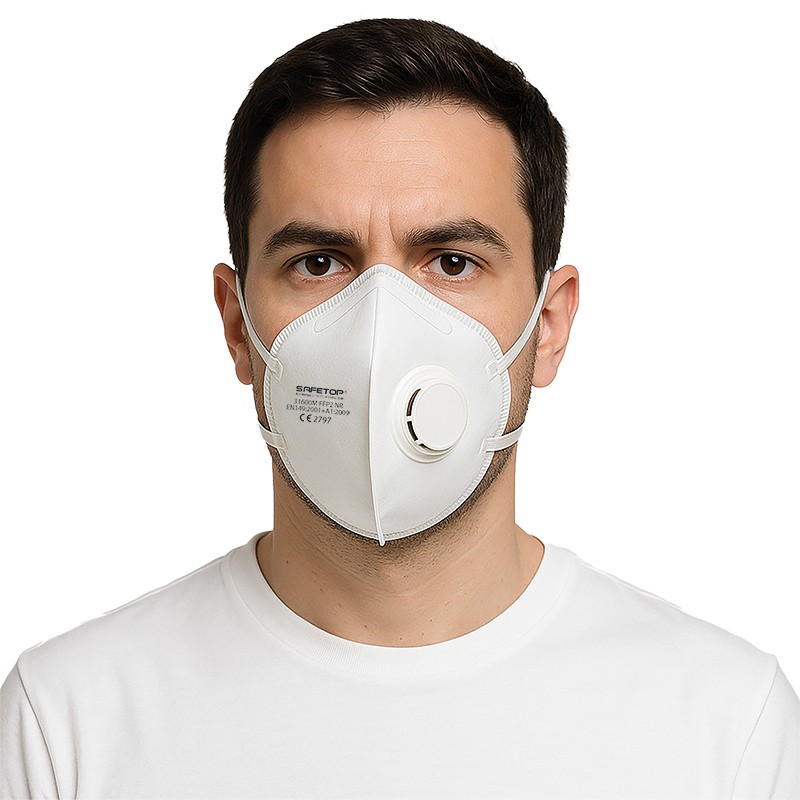 Máscaras de proteção FFP2 com válvula, pack 12 unidades (Preço unitário)