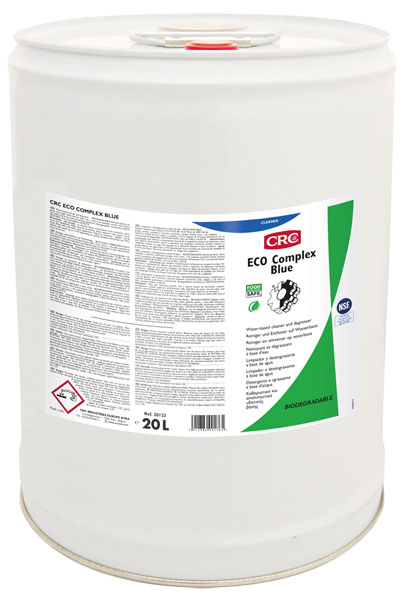 Eco Complex Blue 1Litro: Produto limpeza não inflamável, de secagem lenta á base de água para contaminantes pesados em áreas de processamento alimentar I CRC