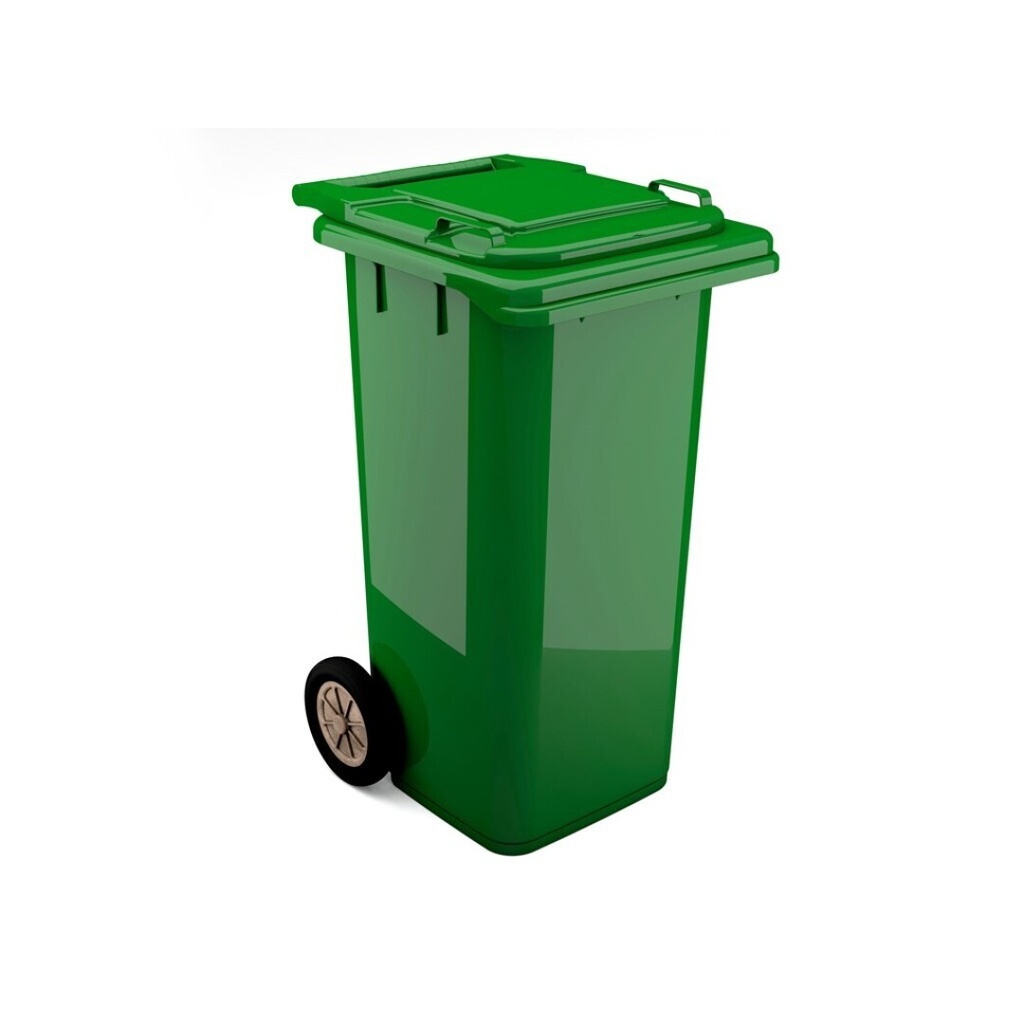 Contentor BIOLOGIC com rodas I tampa verde e fundo verde I 555x460x900mm I 120 litros