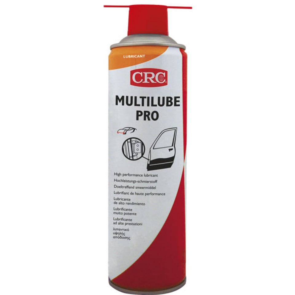 Multilube PRO, 500 ml: Spray adesivo multiuso. Alta penetração. Cor azul translúcida para fácil detecção. Resistente a temperaturas de até +200 °C I CRC