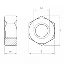 Porca sextavada DIN 934-8 I rosca métrica I zincada W 1 I Ø M5