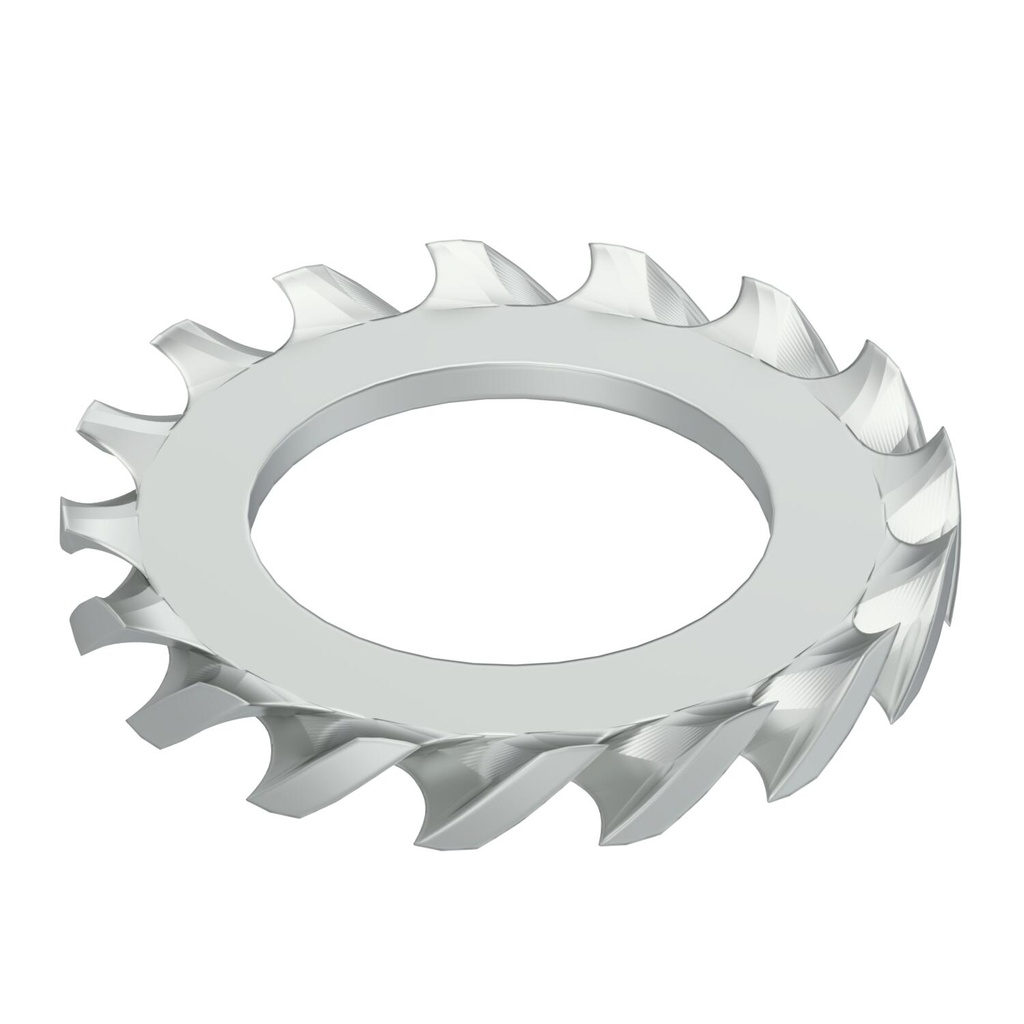 Anilha recartilhada DIN 6798-A I zincada W 1 I Ø M5-30