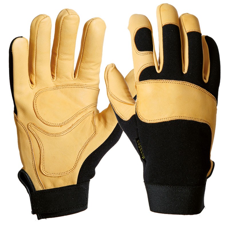 Luva em couro e elastano c/fecho em velcro I pack 12 unid cX 120 pares I modelo: BERKELEY I SAFETOP