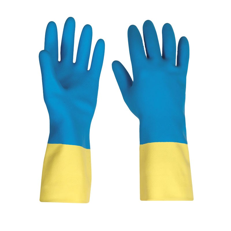 Luva em latex e noprene I pack 12 unid cx 144 pares I modelo: POWER BICOLOR I SAFETOP