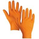 Luva nitrilo laranja  I 1 cx 50 unid 10 packs  I modelo: DIAMANTADO I SAFETOP