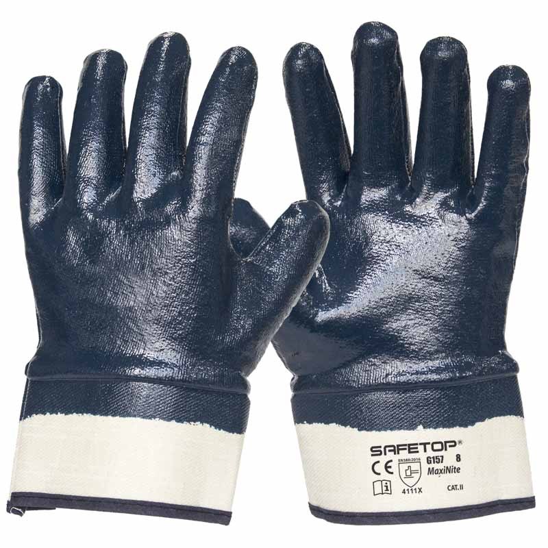 Luva nitrilo com forro  I pack 12 unid cx 120 pares I modelo: MAXINITE I SAFETOP