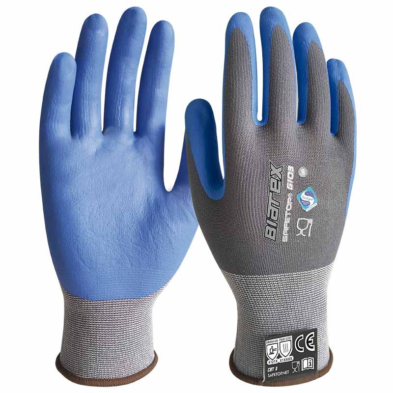 Luva nitrlo resistente ao calor adequadas p/ manusear alimentos I pack 12 unid cx 12 pares I modelo: BIATEX I SAFETOP