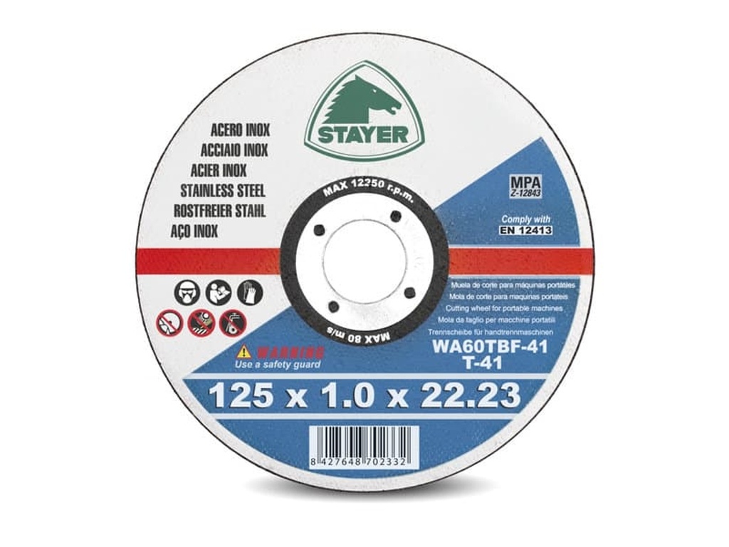 Disco de corte inox extrafino I medida: 125 x 1,0 x 22 I caixa: 25 unidades I STAYER