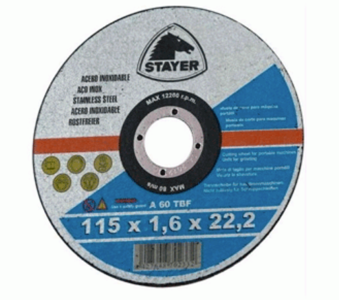 Disco de corte inox extrafino I medida: 115 x 1,6 x 22 I caixa: 25 unidades I STAYER
