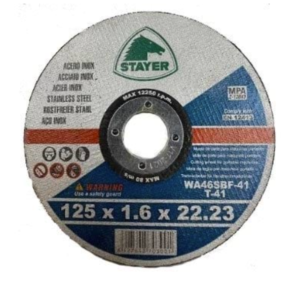 Disco de corte inox extrafino I medida: 125 x 1,6 x 22 I caixa: 25 unidades I STAYER