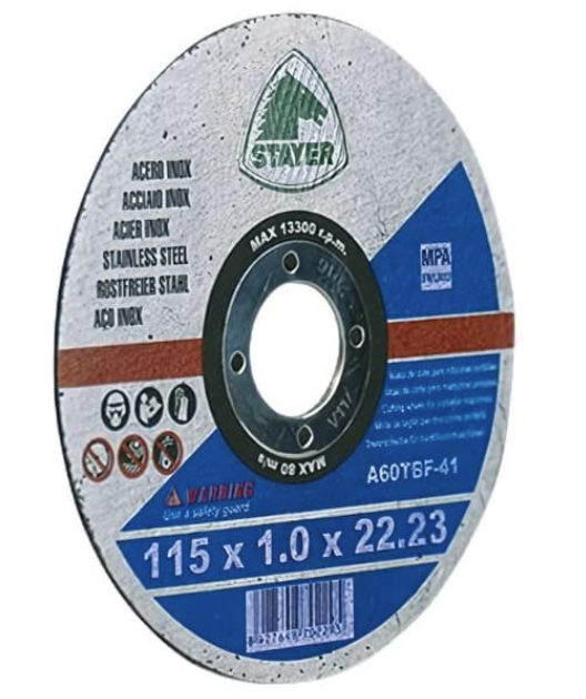 Disco de corte inox extrafino I medida: 115 x 1,0 x 22 I caixa: 25 unidades I STAYER