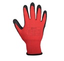 Luvas de suporte poliéster forrada a latex rugoso preto, modelo LV-06 - Tamanho 7 (S)