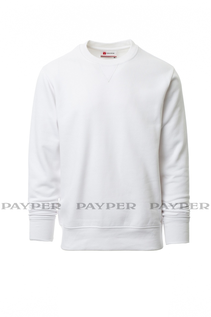 [PAYP0011388-001083-0308] Sweatshirt decote redondo com desenho em v I modelo: Orlando I PAYPER (WHITE 00000, XS)