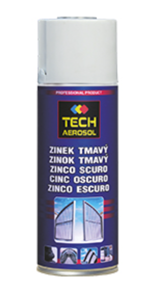 [TECH0013092-0470] Spray de zinco escuro (98% fosco), 400 ml: Galavanizante a frio de alto peso molecular do tipo resina sintética I Caixa: 12 unidades I TECH