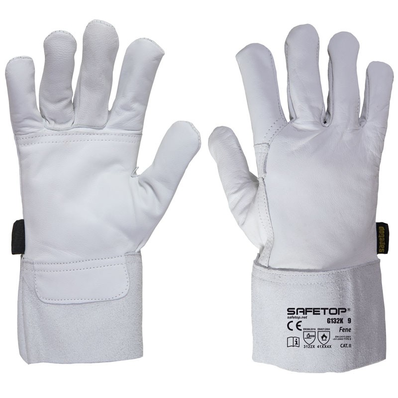 [SAFE13728-G132K] Luva soldadura em pele TIG I pack 12 unid cx 120 pares I modelo: FENE TIG SAFETOP