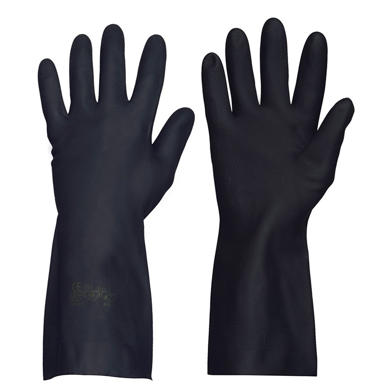 [SAFE0013777-G350] Luva química látex-neoprene I modelo: HEAVYTEX I pack 12 unid cx 120 pares I SAFETOP (Tamanho 7 (S))