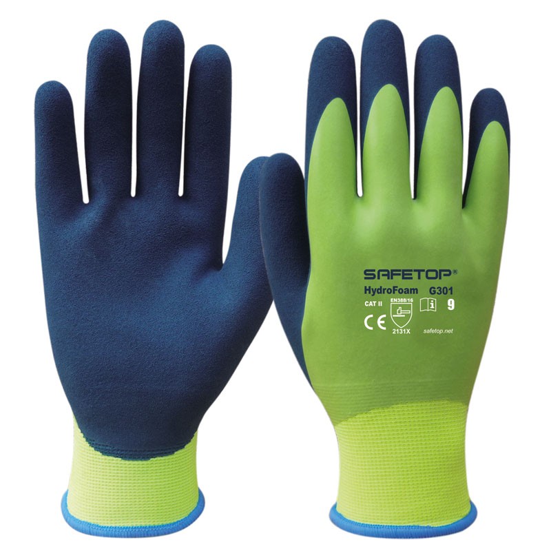 [SAFE13795-G301] Luva de látex impermiável   I pack 12 unid cx 12 pares I modelo: HIDROFOAM I SAFETOP