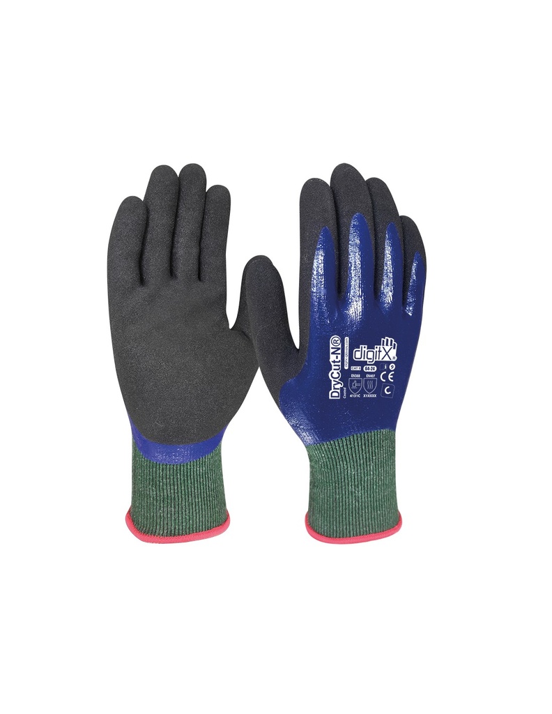 [SAFE13969-64-24] Luva de nirilo totalmente revestida impermeável I 12 pares 144 cx   I modelo: DRYCUT-N I SAFETOP