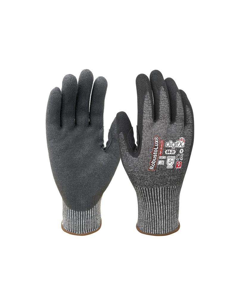 [SAFE13973-64-31] Luva anticorte nível D polegar reforçado I 12 pares 144 cx modelo: ROBUSTOLUX I SAFETOP