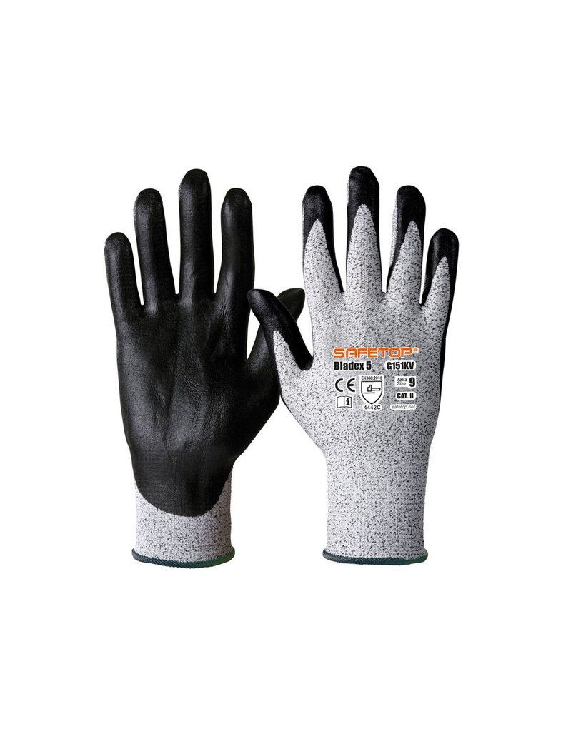 [SAFE14090-G151KV] Luva anticorte C de nitrilo  I pack 12 unid cx 120 pares I modelo: BLADEX 5 I SAFETOP