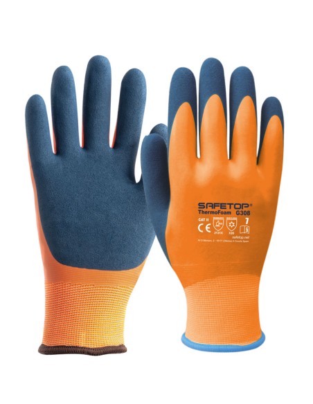 [SAFE14457-G308] Luva de látex impermeável forro anti-frio  I pack 6 unid cx 120 pares I modelo: THERMOFOAM I SAFETOP