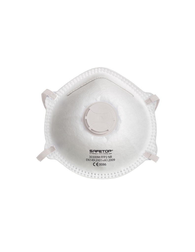 [SAFE14473-30300M] Máscara pré moldada com válvula sem grampos FFP2 refª 30300M I pack 12 unid I SAFETOP