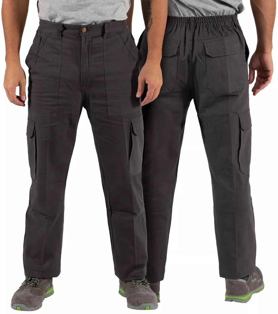 [BELC001519] Calças multibolsos, 100% Algodão (T-003) (Azul Marinho, S (38-40))