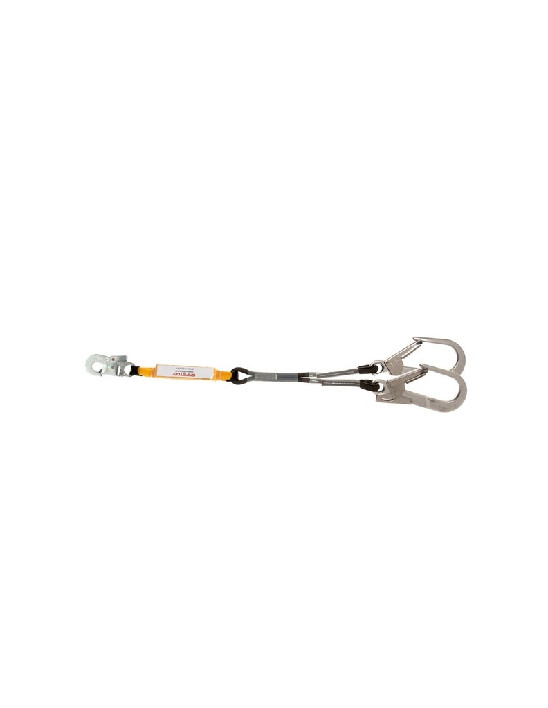 [SAFE16103-80225] Corda dupla resistente ao fogo 2m com absorvador e mosquetões I SAFETOP