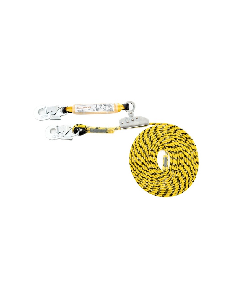 [SAFE16133-] Linha de vida 80 m c/ absorvador + altocut + mosquetões 12 mmI SAFETOP