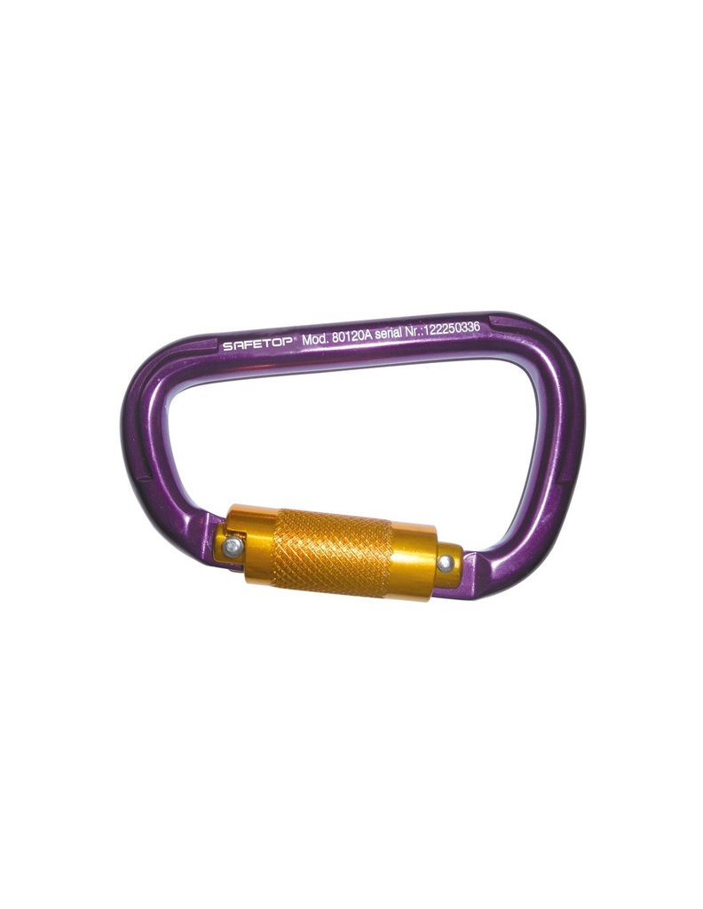 [SAFE16290-80120A] MOSQUETÃO de 3/4 de alumínio extra leve abertura 22 mm I SAFETOP