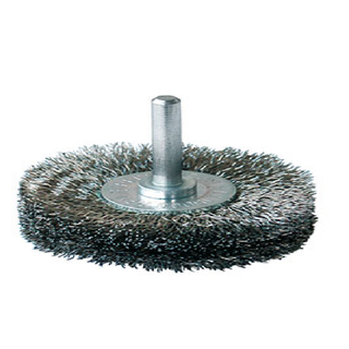 [FECI0016914-21034BE] Escova circular catrabucha c/ espiga de 6mm 1/4 I medida: F-21 Ø 30x4Hx0,20mm I fio ondulado em aço inox I FECIN