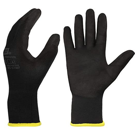 [LUP000240] Luvas de suporte em poliester impregnadas de nitrilo, preto I modelo: LV05 - Tamanho 10 (XL)