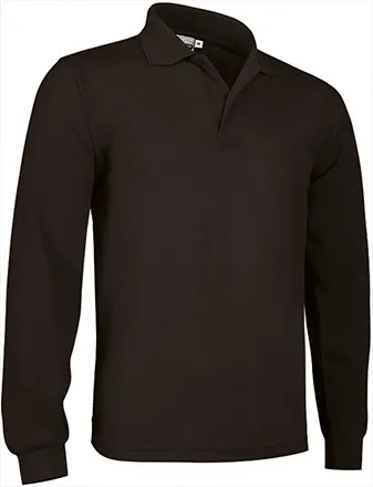 [VALE0018301-POVATO] Polo manga comprida I 100% Algodão I Gramagem: 220 g/m2 I Modelo: Predator I VALENTO (BLACK 200, S)