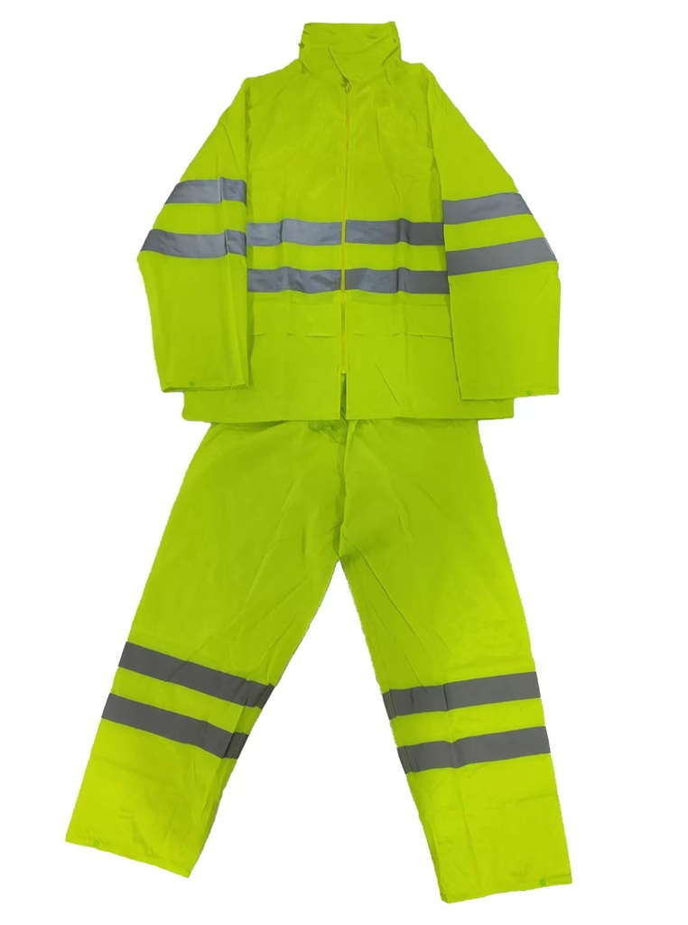 [TAGI003222] Fato de chuva, alta visibilidade em nylon (Amarelo, S)