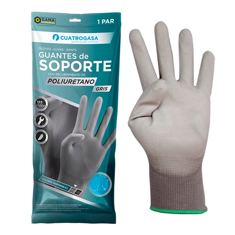 [LNP001010-P472] Luvas de suporte em poliester impregnadas de poliuretano, Cinza - Tamanho L I 9