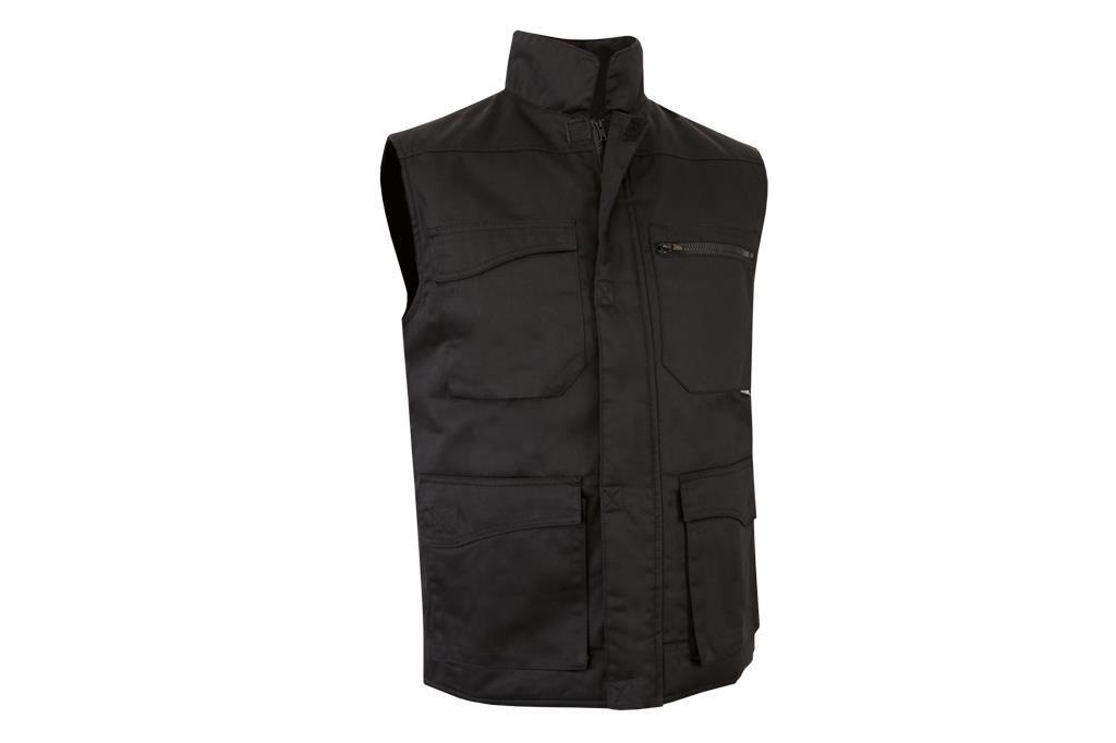 [P6666] Colete multibolsos acolchoado, 65% Poliester 35% Algodão (Preto, S)