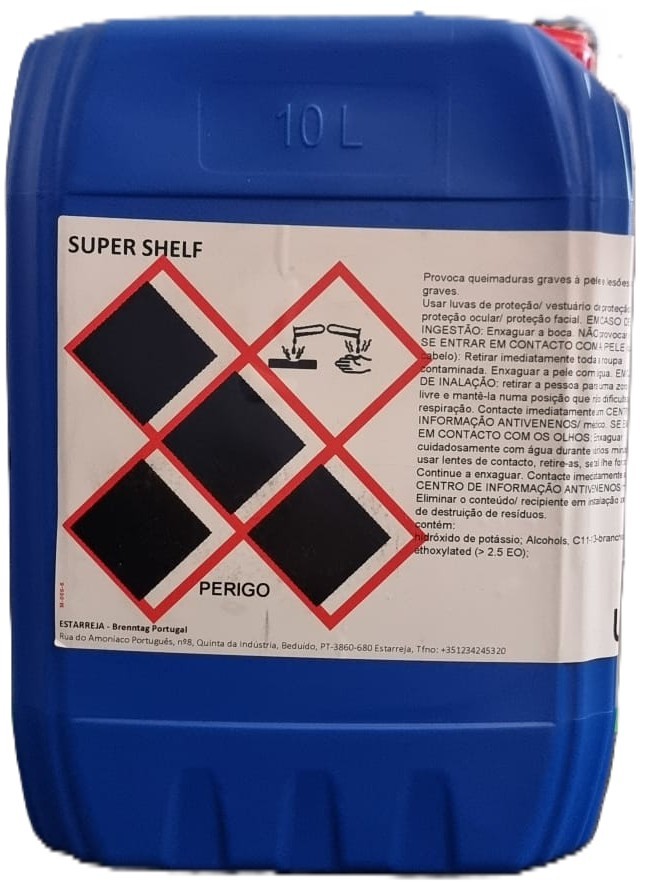 [BREN008245] SUPER SHELF, 10 kg: Detergente desengordurante alcalino desenvolvido para o desengorduramento de superfícies I BRENNTAG