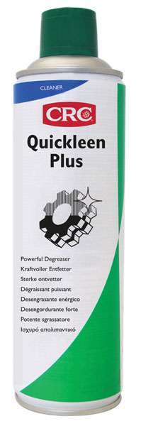 Quickleen Plus, 500 ml: Mistura de solventes desengordurantes de secagem rápida e potente sem solventes clorados. Penetra e liberta a sujidade a fuligem e os contaminantes I CRC