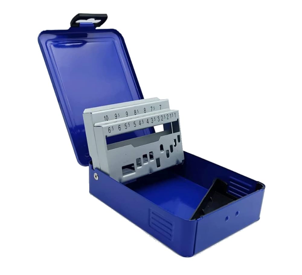 [BORH009605-00801520019] Caixa metálica vazia para brocas I modelo: M10 Leer I Capacidade 19 brocas Ø 1,0 – 10,0 mm x 0,5 mm