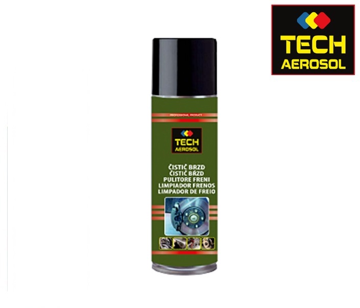 [TECH009686-0075] Limpa travões de disco, 500 ml: Limpador de travões para fácil limpeza de óleo, gordura, sujidade e pó de travões I Caixa: 12 unidades I TECH